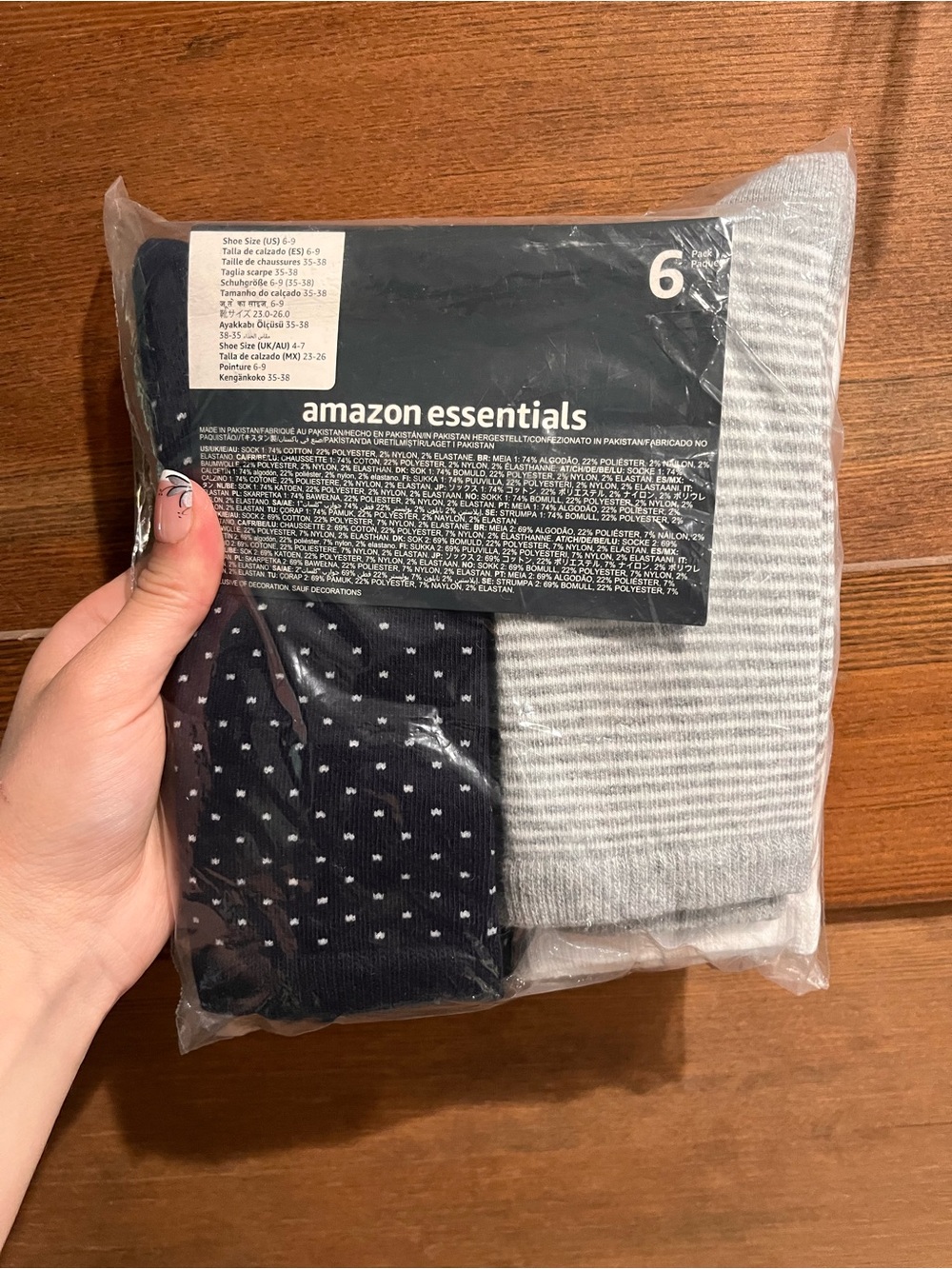 Amazon Essentials Woman’s Sock 6-Pack - Black & Light Gray